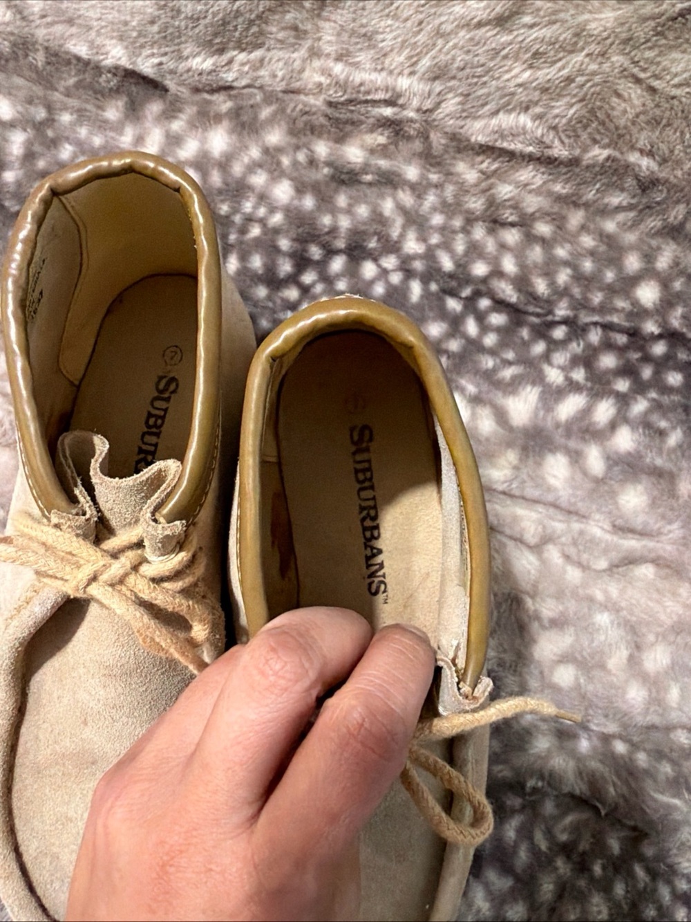 Women’s Tan Suede Moccasin Lace-Up Shoes